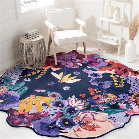amazoncom estmy boho vintage floral ft  area rug washable thin
