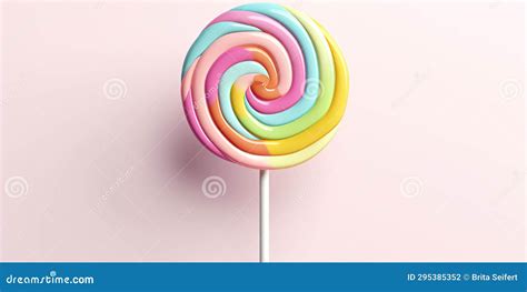 3d Isometric Illustrations of a Lollipop in Pastel Colors on a White ...