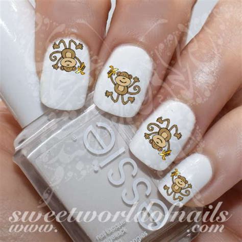 Monkey Nail Art Jumping Monkey Banana Nail Water Decals Water Slides