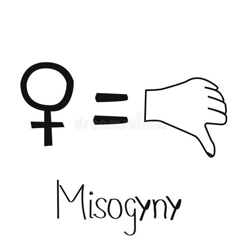 Misogyny Woman Symbols And Thumb Down Stock Vector Illustration Of