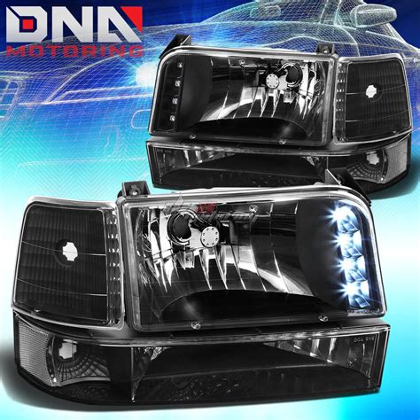 Black Led Headlight Clear Corner White Led Hid Fan Fit F