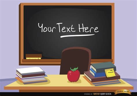 Blackboard In Classroom With Text Vector Download