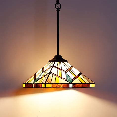 Buy Capulina Tiffany Pendant Light Wide Antique Cream Amber Style