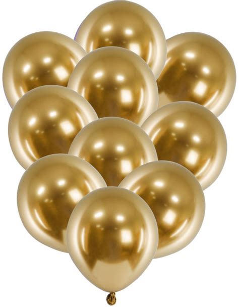 BALONY GLOSSY CHROMOWANE METALIK ZŁOTE ZŁOTY MAŁE DO GIRLAND 12 CM 50