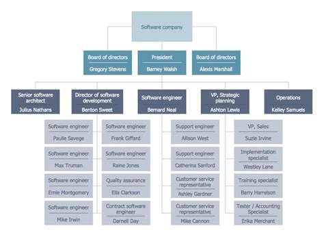 Software Company Org Chart Organizational Chart Organization Chart