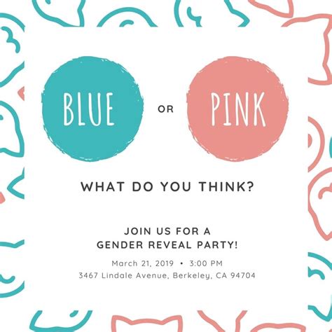 Free Custom Printable Gender Reveal Invitation Templates Canva