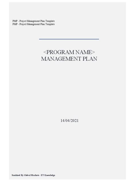 pmp project management plan template