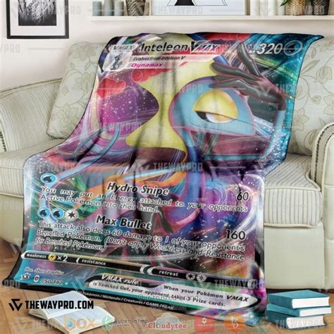 HOT Anime Pokemon Inteleon VMAX Blanket Express Your Unique Style With BoxBoxShirt