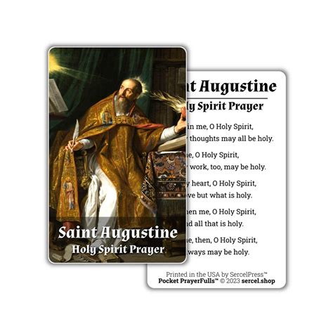 St Augustine Holy Spirit Prayer Pocket Prayerfulls Durable Wallet