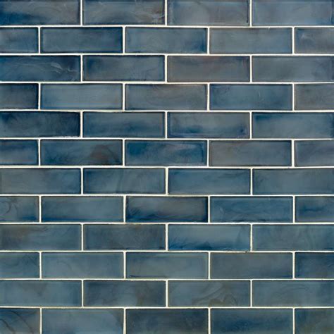 Blue Shimmer 2x6 Glossy Glass Subway Tile In 2021 Glass Subway Tile