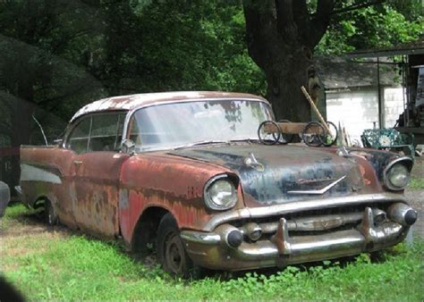 57 Chevy Abandoned Cars Junkyard Cars 1957 Chevy Bel Air