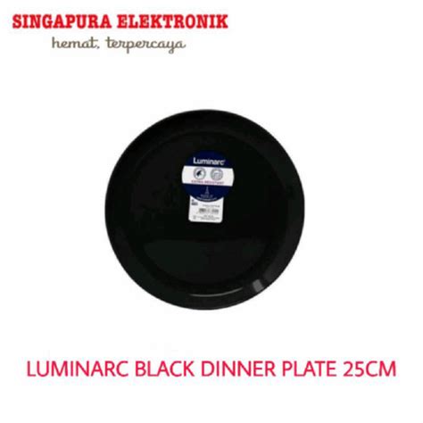 Jual Luminarc Diwali Black Dinner Plate 25cm Piring Makan P 0867 Kota