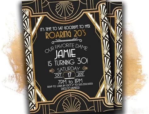 Roaring 20s Invitation Great Gatsby Invitation 30th Birthday Etsy