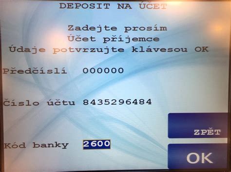 Bankomat vklad hotovosti česká spořitelna