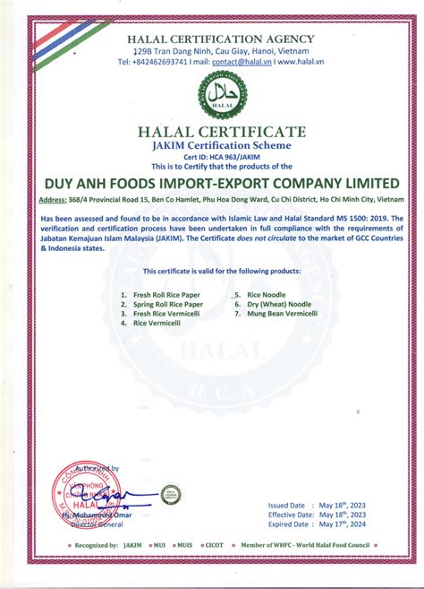 Certificate Of Food Hygiene And Safety