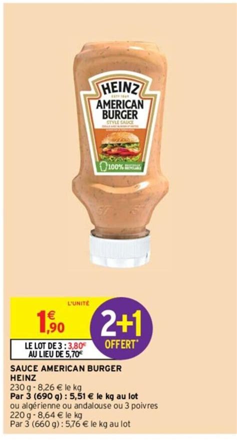 Promo Sauce American Burger Heinz Chez Intermarch