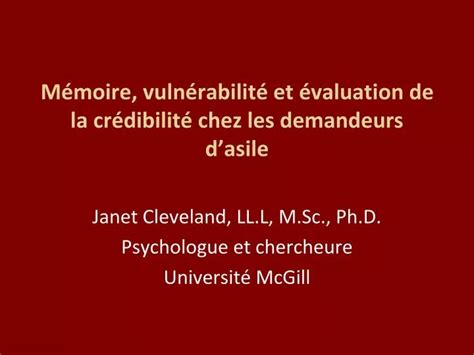 PPT Mémoire vulnérabilité et évaluation de la crédibilité chez les