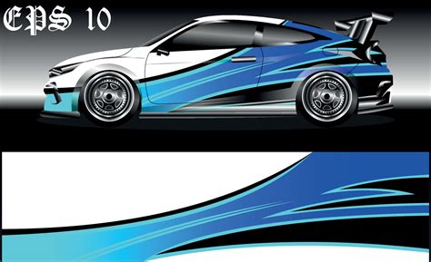 Racing Car Wrap Design Vector Graphic Abstract Stripe Racing