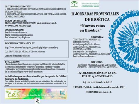 II JORNADAS PROVINCIALES DE BIOÉTICA Nuevos retos en la Bioética