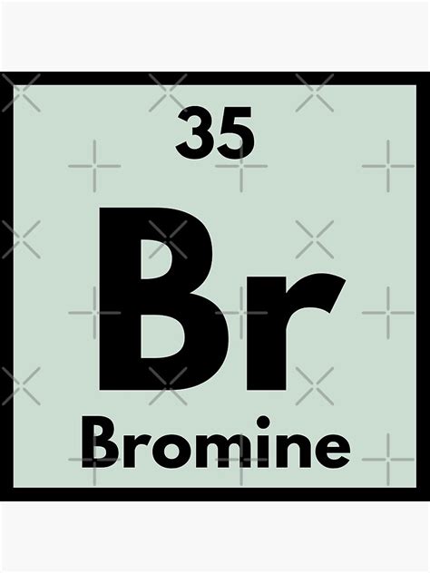 Periodic Table Element Bromine Br Number 35 Poster For Sale By