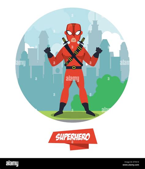 Ninja superhero cartoon on city Stock Vector Image & Art - Alamy