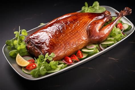 Premium Photo Peking Duck Dish Whole Roasted Duck With A Crispy