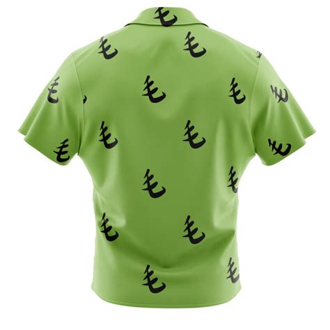 Green Pattern Saitama One Punch Man Button Up Hawaiian Shirt - Anime Ape