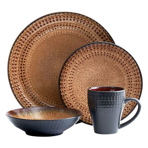 Pfaltzgraff Cambria Piece Contemporary Brown Stoneware Dinnerware