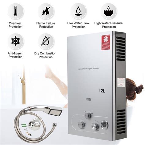 TABODD Portable Instant Gas Hot Water Heater 12L 24KW LPG Outdoor