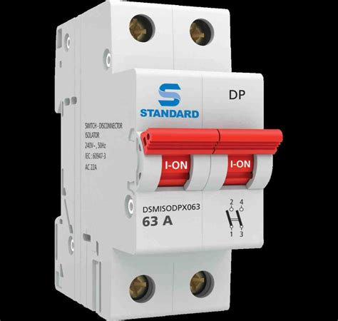 Single Phase And Triple Phase Tiny Trip Standard 63 A Double Pole MCB