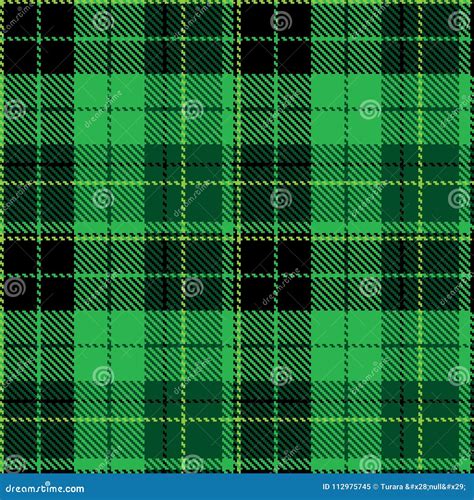 Check Black Green Fabric Pattern Cloth Stock Vector Illustration Of