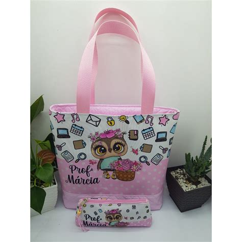 BOLSA ECOBAG 32x36 PERSONALIZADA DIA DO PROFESSOR ESTOJO Shopee Brasil