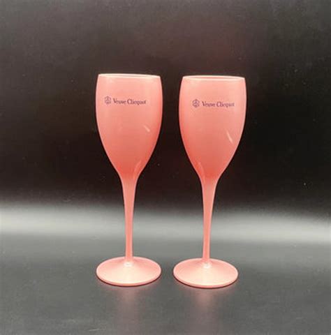 Veuve Pink Acrylic Plastic Champagne Flutes And Ice Bucket Etsy