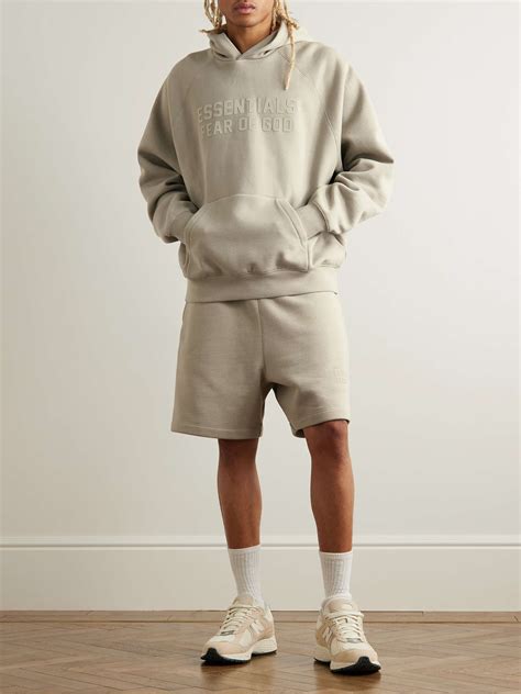 Fear Of God Essentials Logo Appliquéd Cotton Blend Jersey Hoodie For Men Mr Porter