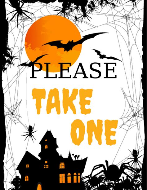 Please Take One Halloween Sign — PrintablesBuzz