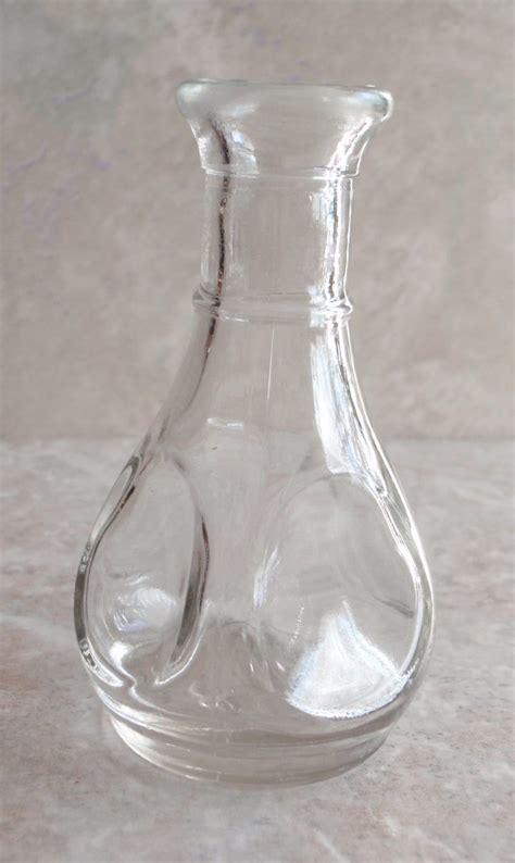 Clear Bud Vase Thumbprint Glass Libby Vintage E0089