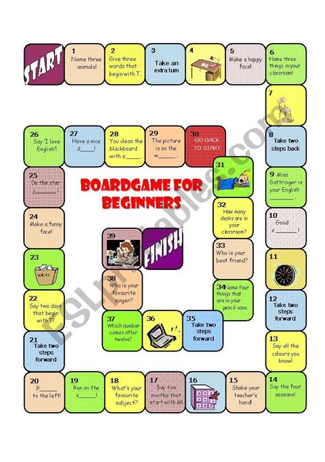 Easy Esl Games For Beginners - Printable Templates