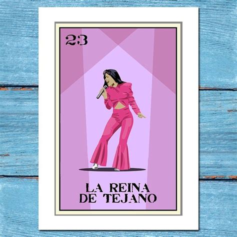 La Reina De Tejano Loteria X Art Printloteria Etsy Homecoming