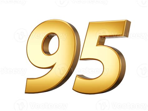 D Shiny Gold Number Ninety Five D Gold Number D Illustration