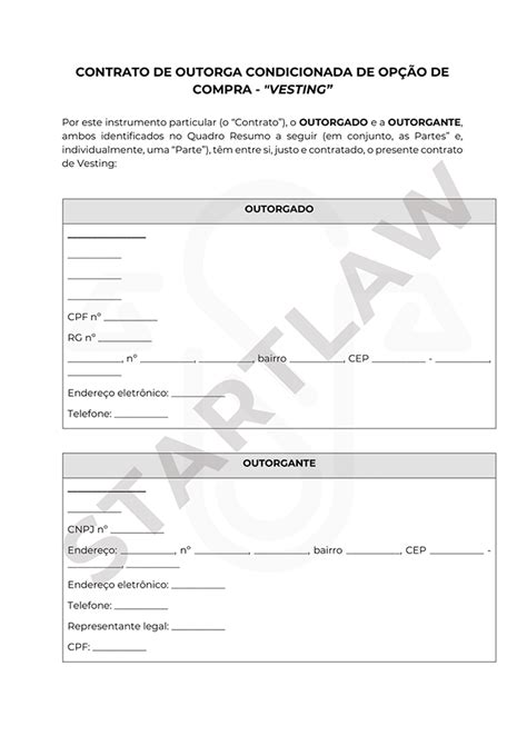 Gerar Contrato De Vesting Guia Completo Startlaw