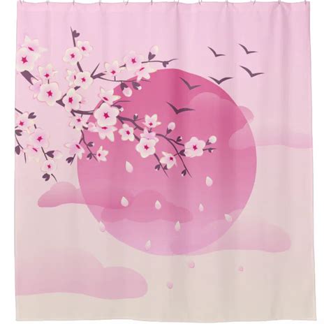 Cherry Blossoms Japanese Landscape Shower Curtain Zazzle