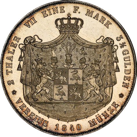 German States REUSS SCHLEIZ 2 Thaler KM 55 Prices Values NGC