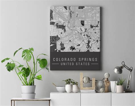 Poster kaart van Colorado Springs, Colorado Print - Etsy Nederland