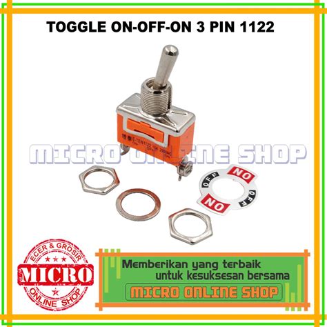 Jual Toggle On Off On 3 Pin 1122 Saklar On Off On 3 Kaki 1122