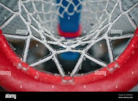 Frozen Basketball Hoop And Net Stock Photo Alamy