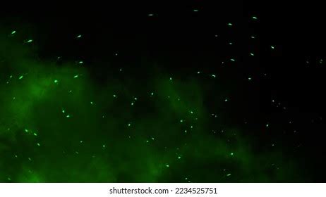 Green Fire Embers Particles Texture Overlays Stock Illustration