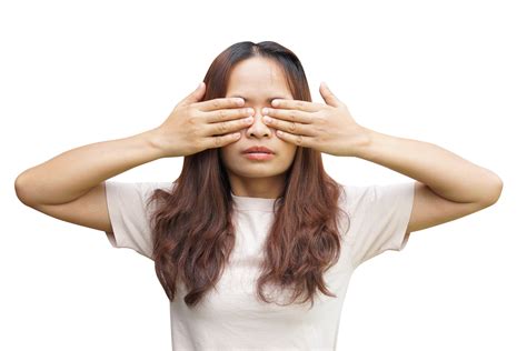 Asian Woman Covering Her Eyes With Her Hands 20943645 Png