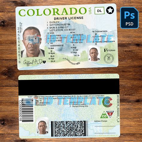 Colorado Driving license PSD Template | Driving license Template