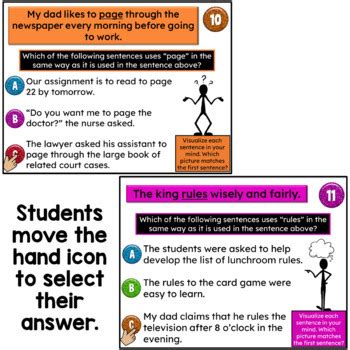 Multiple Meaning Words Task Cards Using Google Forms Or Slides Homographs