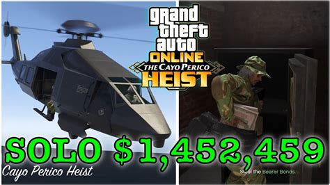 Solo Bearer Bond Cayo Perico Heist Stealth Helicopter Approach Gta